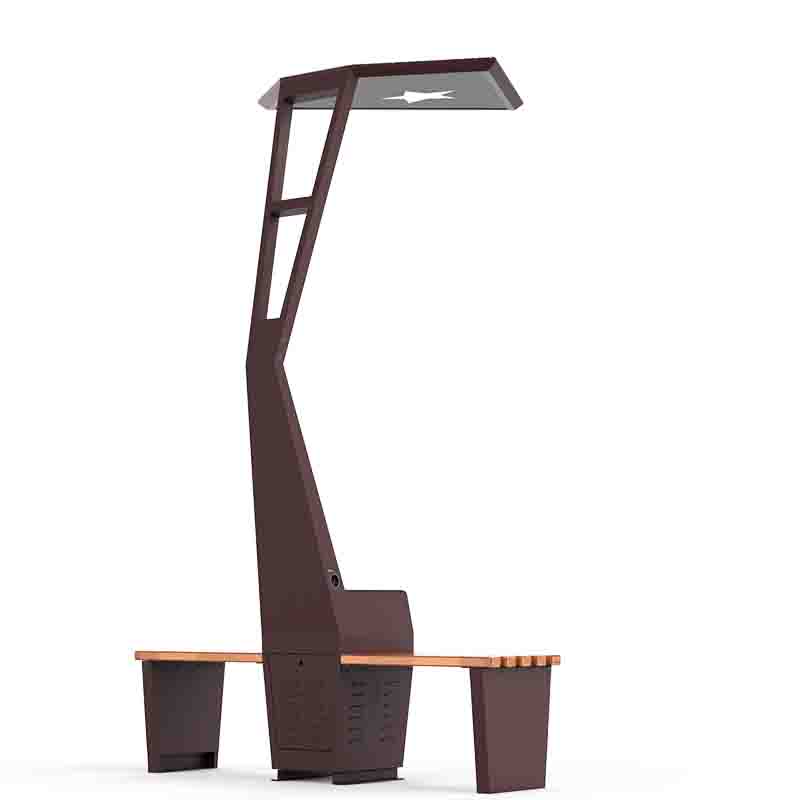 Висококачествена телефонна зареждаща WiFi гореща точка LED реклама Smart Solar Outdoor Park стоманена пейка