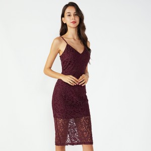 Дантелена материя Balochi Дамска нощна секси прозрачна рокля