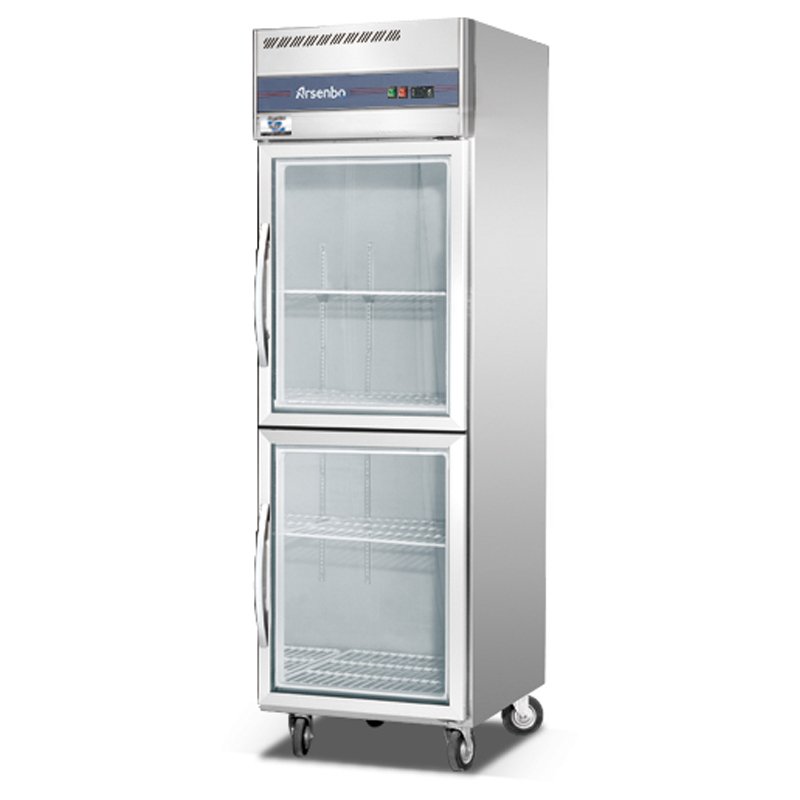 GNT вертикален хладилник с витрина от неръждаема стомана
