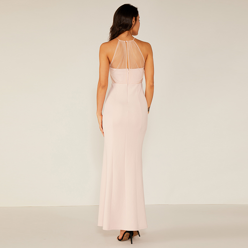 Секси реколта Bodycon Maxi елегантна бяла дантелена рокля жена
