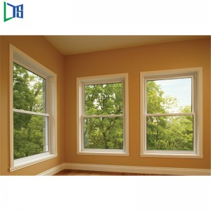 Вертикални плъзгащи се прозорци с вертикална плъзгаща повърхност с окото и прахово покритие