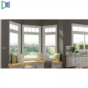 Вертикални плъзгащи се прозорци с вертикална плъзгаща повърхност с окото и прахово покритие