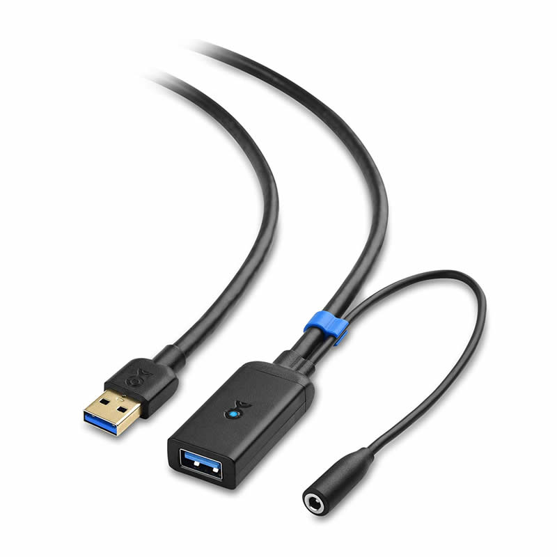 USB 3.0 удължителен кабел от мъжки до женски сигнален усилвател повторителен кабел с 5V / 2A захранващ адаптер