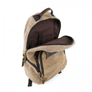 Сплитна кожа с платнена раница за компютър, ежедневна раница за лаптоп за бизнес 19SC-7747D