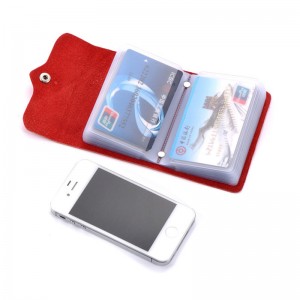 HD0827 - Персонализиран ръкав за лична карта на притежател на визитна картичка от естествена кожа