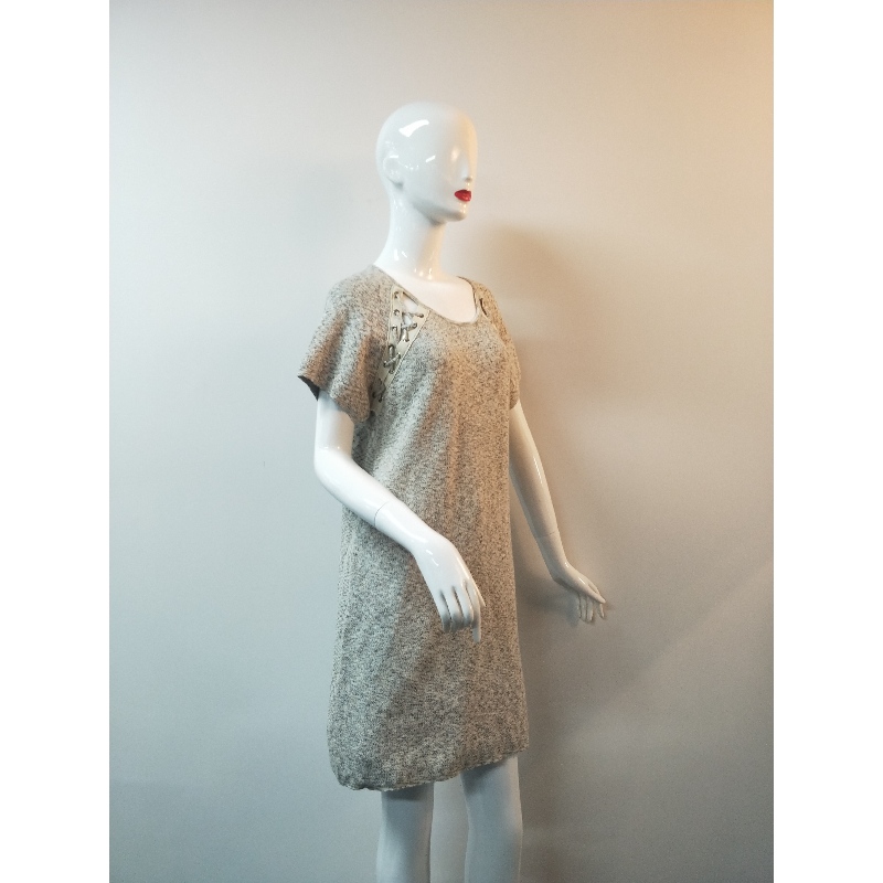 СИВ КРАТЪК РЪКАВ LONGLINE SWEATER RLWS0086F