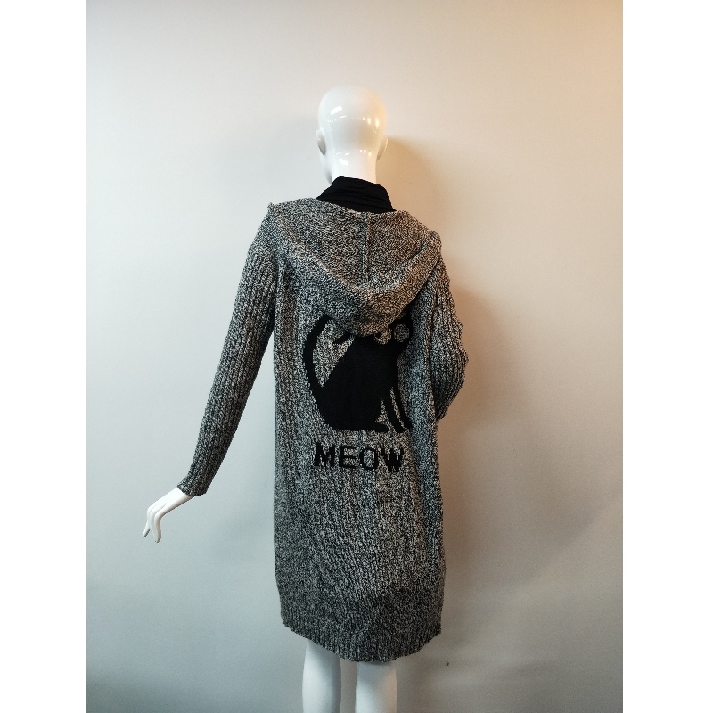 GRAY CARDIGAN SWEATER RLWS0091F