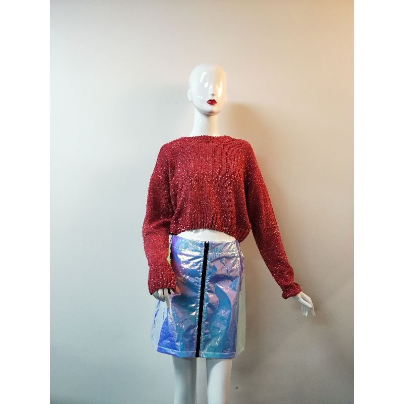 RED SHORT SWEATER RLWS0093F