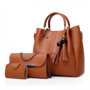 HD0827--3 PCS на комплект жени PU кожа Tote PU кожана преносима чанта PU кожа монета портмоне