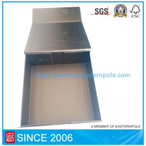 Черен луксозен магнит сгъваема хартиена кутия