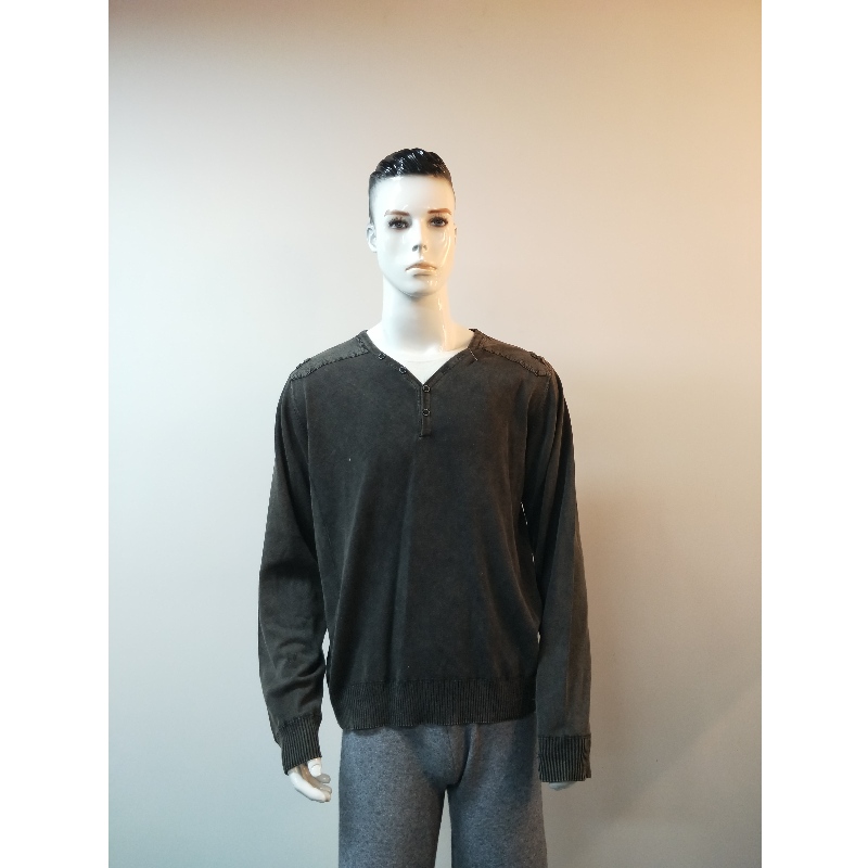 GREY V-NECK SWEATER RLMS0013F