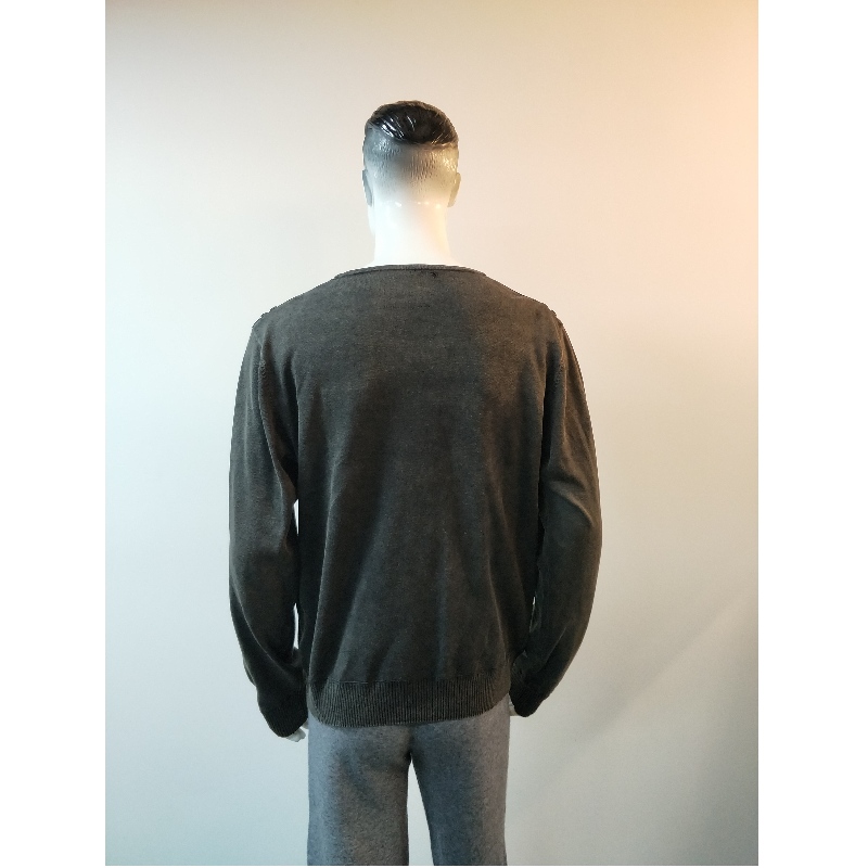 GREY V-NECK SWEATER RLMS0013F