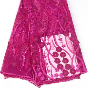 3d цветя дантела с пайети високо качество африкански френски дантела плат за сватба страна бродерия мрежа дантела плат