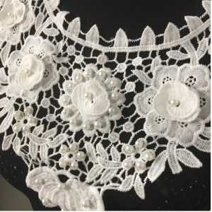 Нова пристигаща врата яка с мъниста апликация дантела