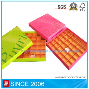 Луксозна твърда шоколадова кутия с картонена вложка