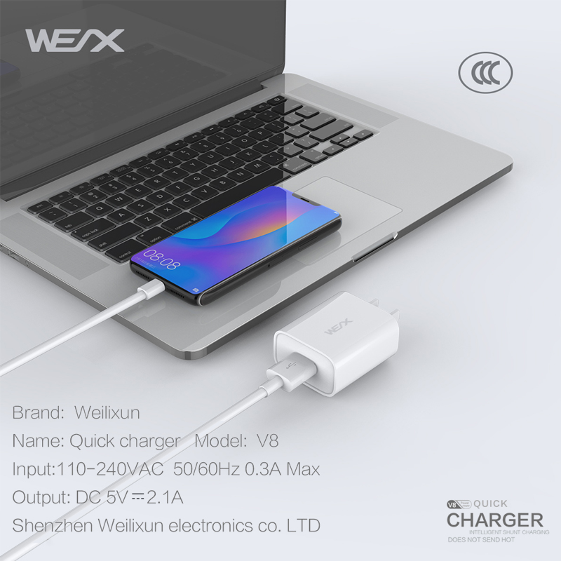 WEX -V8 еднопорт стенно зарядно за CONC6529222; USB зарядно