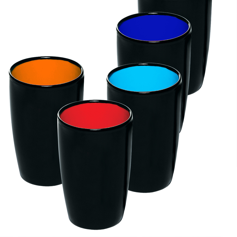 Търговски цвят на стъкло керамични чаши с дръжка на чаши за кафе с добро качество