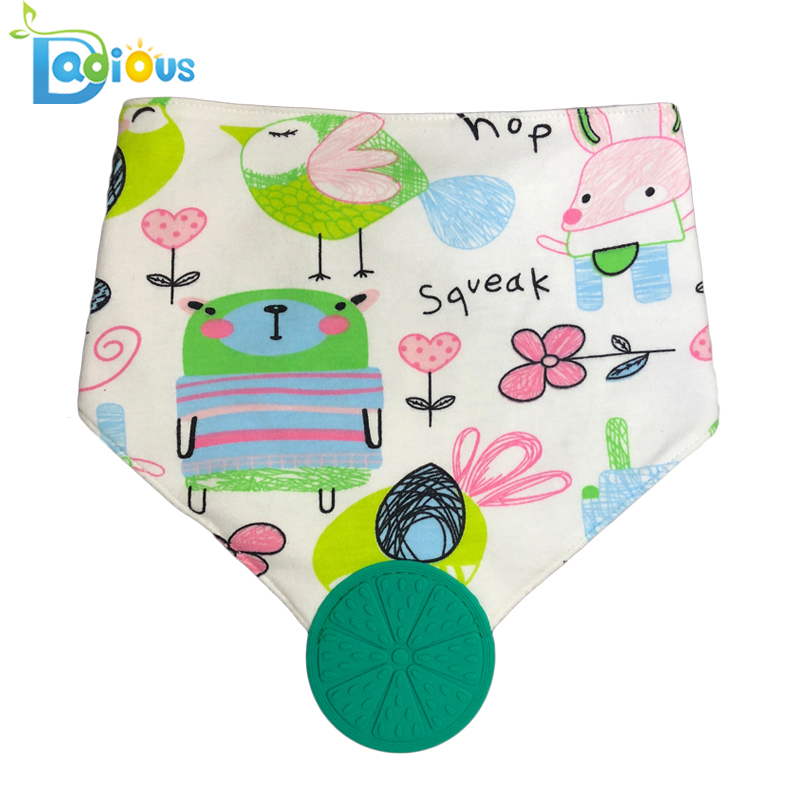 Реверсивен 100% естествен памук Baby Baby Teething Bibs Baby Bib Flamingo Teething Bandana Bib