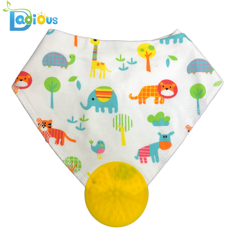 Най-нов дизайн BPA Free Bib Chew Bandana Cotton Teether Bandana Bib Baby Bibs за пускане и пробиване на зъби