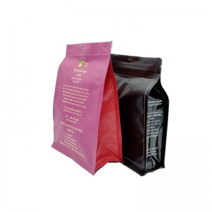 Пъстра торбичка за кафе с алуминиево фолио с плоско принтиране с прозорец