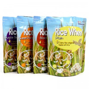 затваряща се чанта за храна или снаксове торба с оризова торба с цип отгоре