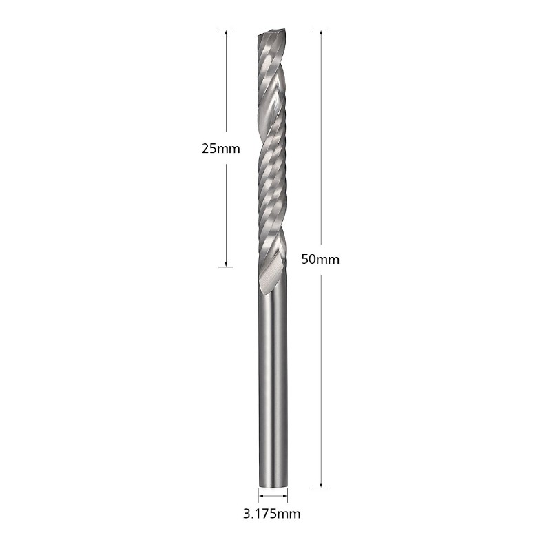 CNC маршрутизатори, 1/8 ”единична фреза за дърво, найлон, смола, ABS, акрил, PVC, MDF
