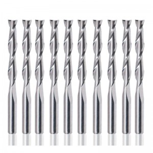 1/8 \"Shank Carbide плосък нос фреза CNC рутер битове двойна флейта спирала комплект инструмент, дължина на режещия ръб 25 мм, обща дължина 50 ...
