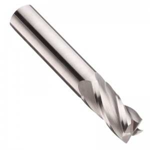 Carbide Micro Square Nose End Mill, без покритие (ярък) финиш, спирала 30 градуса, 4 флейти, 1,5 \"обща дължина, диаметър на рязане 1/16\", диаметър на ръба...