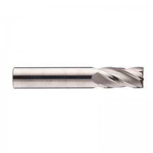 Carbide Micro Square Nose End Mill, без покритие (ярък) финиш, спирала 30 градуса, 4 флейти, 1,5 \"обща дължина, диаметър на рязане 1/16\", диаметър на ръба...
