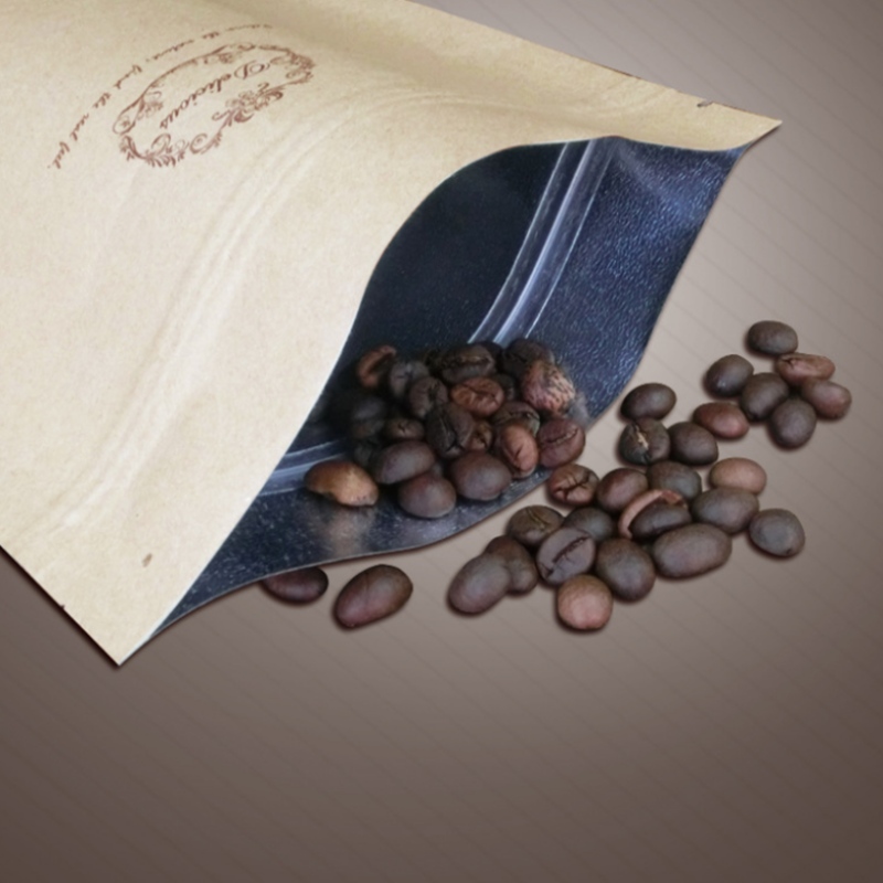 Добро качество, често използвани крафт хартиени торбички 3 странични торбички за опаковане на кафе с ядки за ядки ориз