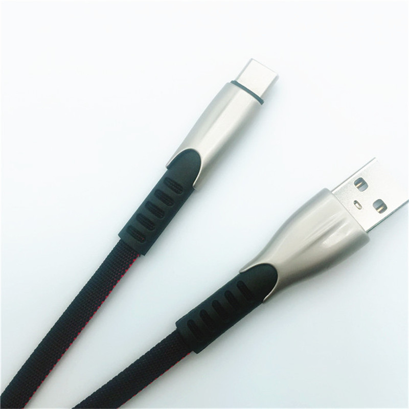 KPS-1001CB Micro Портативно преносимо 1m 2A цинкова сплав Плат тъкане микро USB кабел