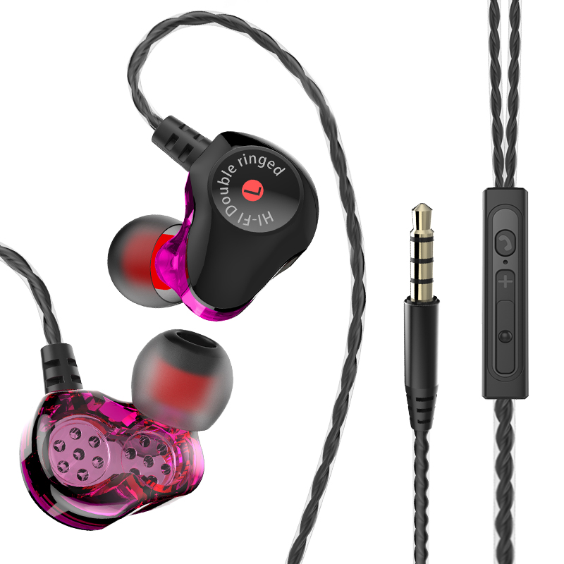 Моден дизайн двоен драйвер Earhook стерео кабелна слушалка