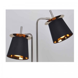 Настолна лампа със сянка от плат и лист за декорация