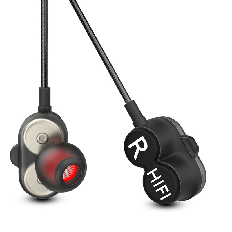 Двойни високоговорители HiFi Стерео вградени кабелни слушалки