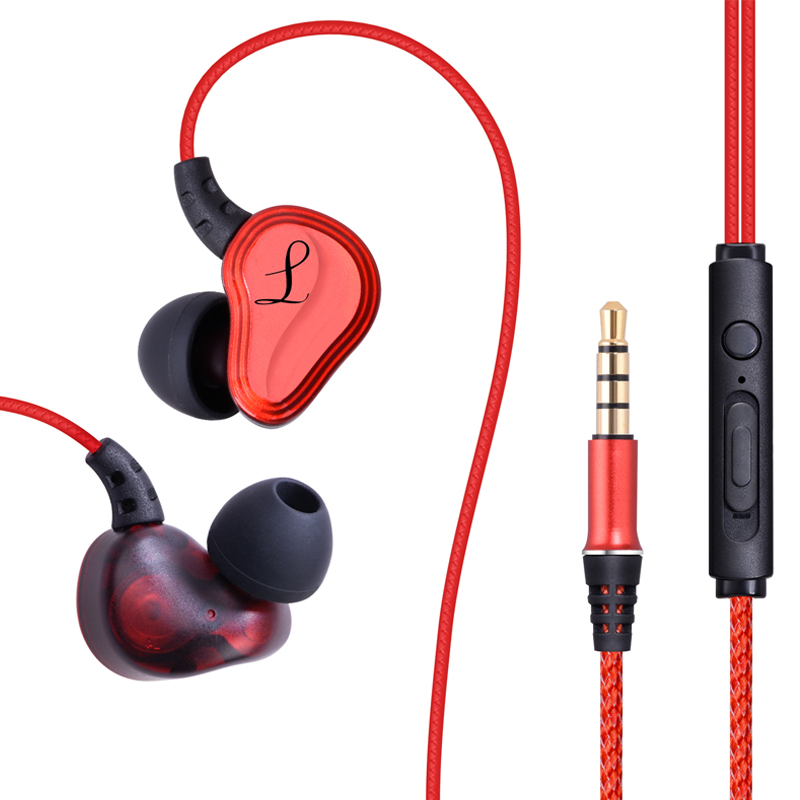 Нови ушни слушалки с двойно динамично драйвери на ухото Sport Sport