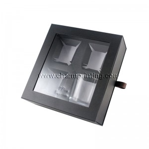 Персонализирана кутия за подарък правоъгълник с бял цвят с пластмасов прозорец