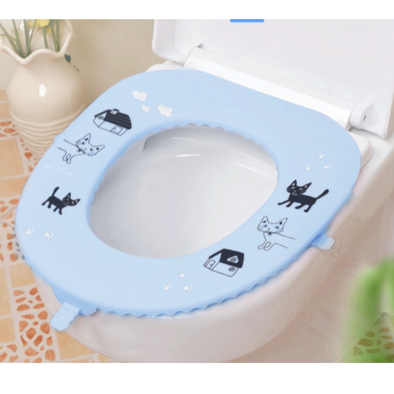 Нов силиконов антибактериален подложка за тоалетна чиния домакински водоустойчив лесно почистване пътуване преносим тоалетен седален пръстен
