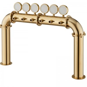 Оборудване за дистрибуция на бира Бар Ресторант Винна колона от висок клас 6 отвора Вид на кулата за вино с лампа PVD