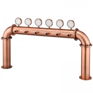 Оборудване за дистрибуция на бира Бар Ресторант Винна колона от висок клас 6 отвора Вид на кулата за вино с лампа PVD