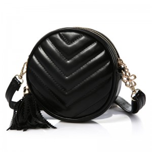 ["Нова детска чанта за свободното време Корейска версия на висококачествена PU единично рамо чанта модни момичета кръгли пискюли ...