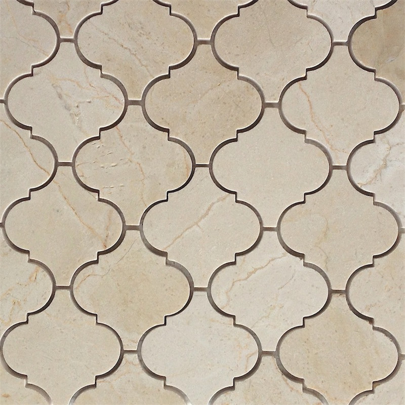 Crema marfil 2 инчова мозайка с шестоъгълна мозайка