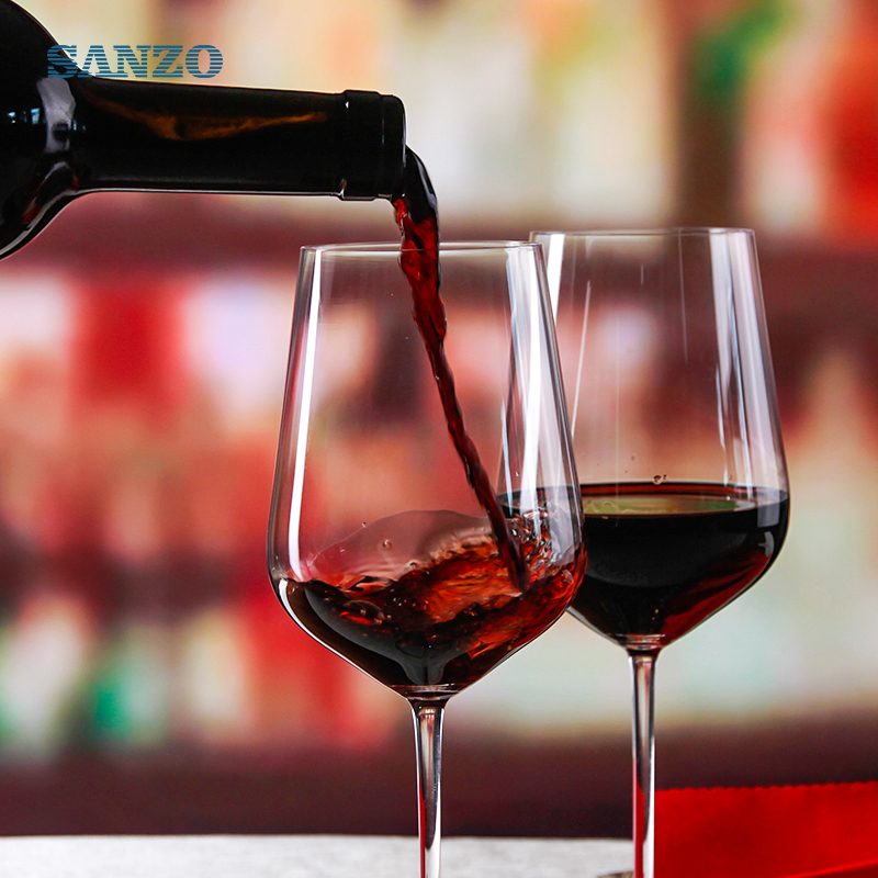 Сини чаши за вино SANZO на едро Ръчно изработено стъкло Tipsy
