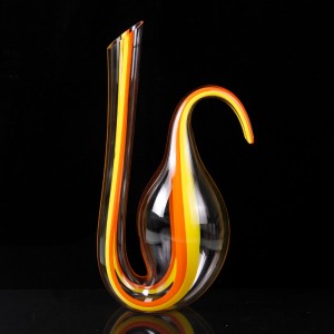 Sanzo нови продукти ръчно издухан без олово кристално червено вино, графин, кръгъл стъклен декантер за подарък