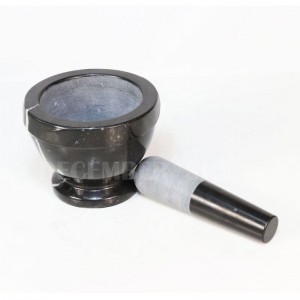 Черен мраморен хоросан и пестик