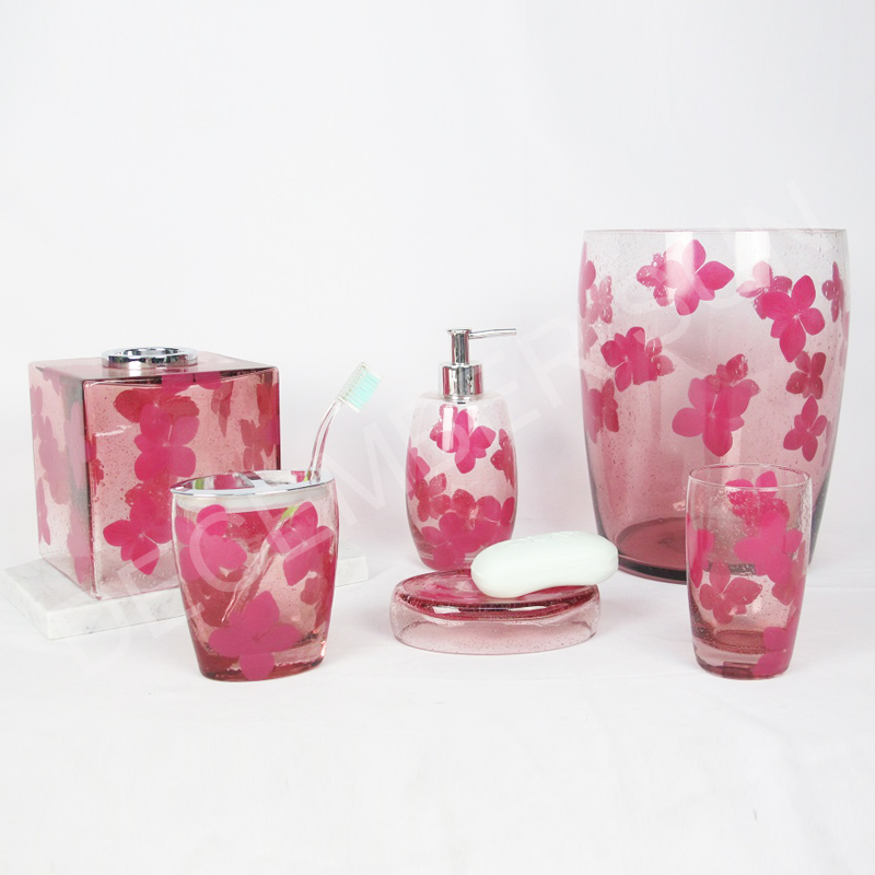 6 бр. Комплект стъклени принадлежности за баня