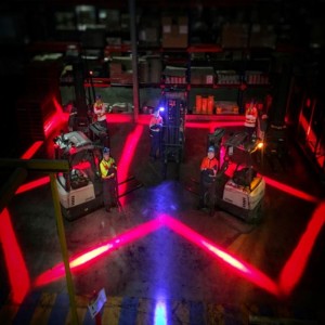 Светодиод за безопасност на стакера Светло син \/ червен цвят