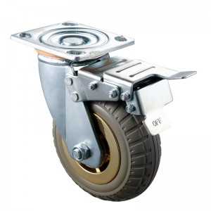 Heavy Duty - Хром покрит корпус с кафяво колело TPE