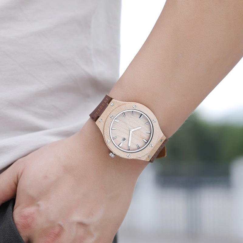 Nature Wood Watch Man Аналогов кварцов кожен каиш Мода роман Зебра часовник мъжки модерен готин часовник