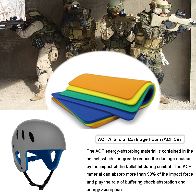 Тактически бронезащитни материали за защита от удар от военни каски （ACF）