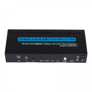 Поддръжка на V2.0 HDMI 2x2 Switch \/ Splitter 3D Ultra HD 4Kx2K @ 60Hz HDCP2.2